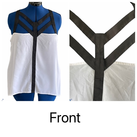 BISOU BISOU Women’s White Cut-out Tank Top XL - Picture 3 of 10